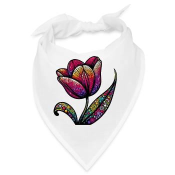 Tulpe - Bandana - Weiß - Vorne