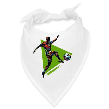 dynamischer Fußballspieler spielt Fußball - Bandana - Weiß - Vorne