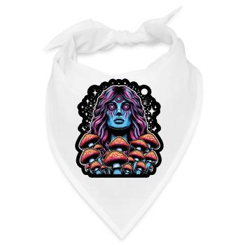 Psychedelic Mushroom Oracle - Bandana - Weiß - Vorne
