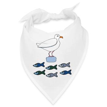 möve mit fischen - Bandana - Weiß - Vorne