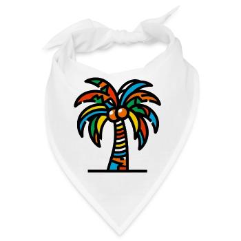 Palme - Bandana - Weiß - Vorne