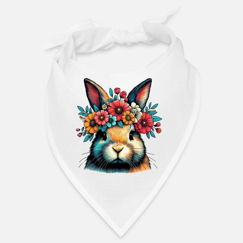 Hase mit Blumen Bandana