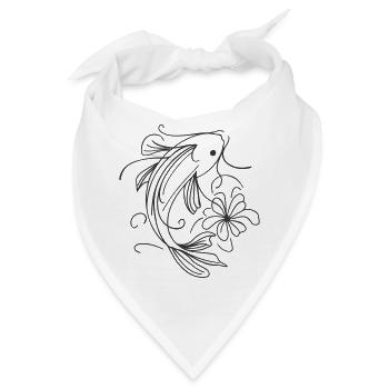 Fish Splash Art Sleek - Bandana - Weiß - Vorne