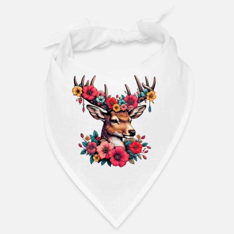 Deer with Flowers Bandana