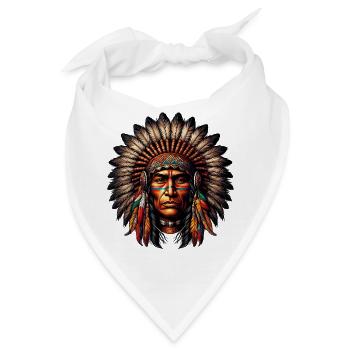 Amerikanischer Indianer Amerikaner - Bandana - Weiß - Vorne