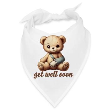 herzerwärmendes Kuscheltier - Teddy bringt Trost - Bandana - Weiß - Vorne