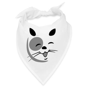 Katzengesicht - Bandana - Weiß - Vorne