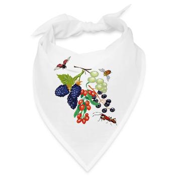 Obst mit Insekten - Bandana - Weiß - Vorne