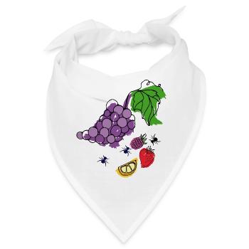 Obst mit Insekten - Bandana - Weiß - Vorne
