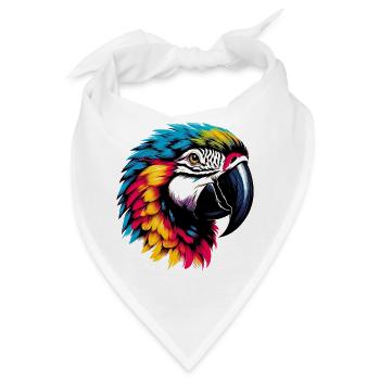 Papagei - Bandana - Weiß - Vorne