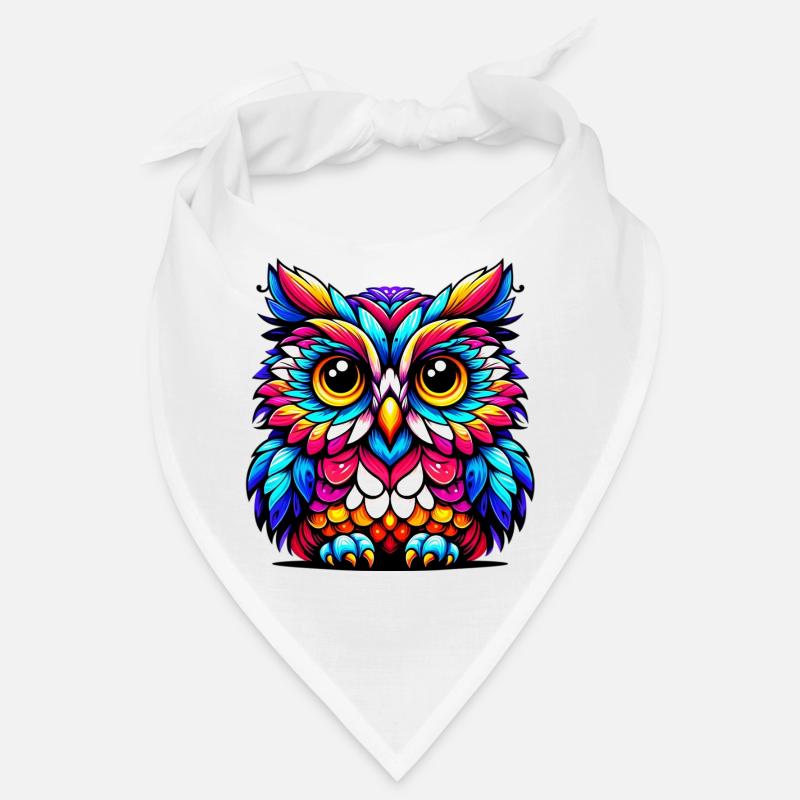 Eule - Bandana - Weiß