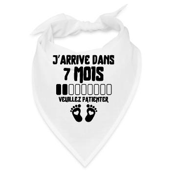 Werdender Vater, werdende Mutter, Schwangerschaft - Bandana - Weiß - Vorne