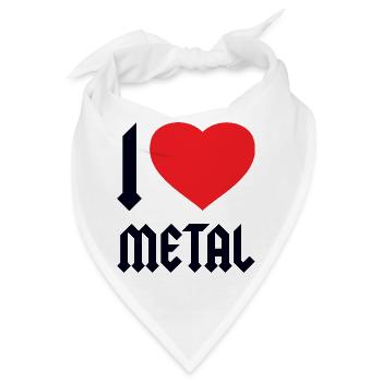 I LOVE METAL - Bandana - Weiß - Vorne