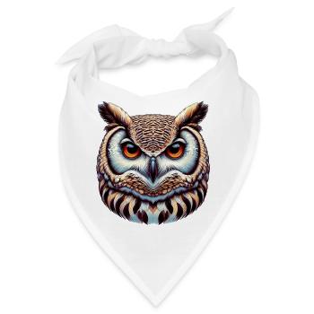 Eule - Bandana - Weiß - Vorne