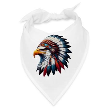 Amerikanischer Indianer Adler Amerikanische Rothaut - Bandana - Weiß - Vorne