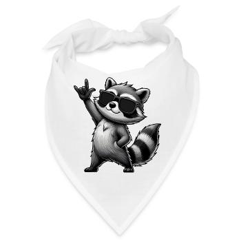 Waschbär mit Rock Pose Raccoon Rock Musik Musiker - Bandana - Weiß - Vorne