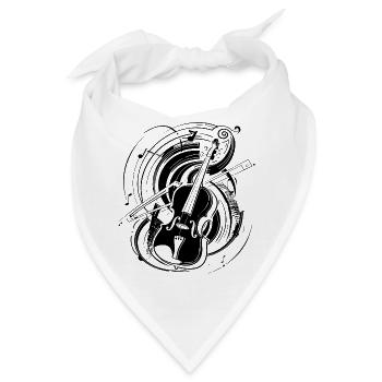 Violine Skizze - Bandana - Weiß - Vorne