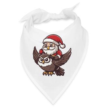 Eule Weihnachtsmann Cartoon - Bandana - Weiß - Vorne