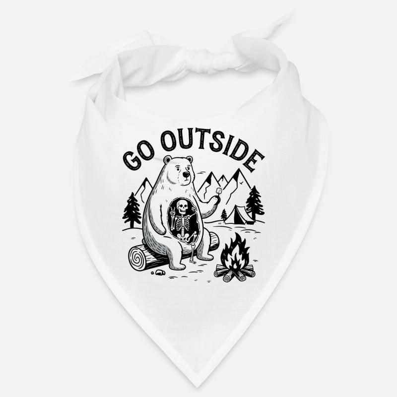 Bear Skeleton Campfire Graphic Bandana