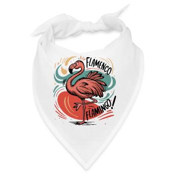 Flamenco-Flamingo - Bandana - Weiß - Vorne