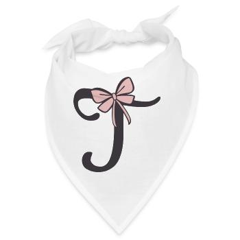 Anfangsbuchstabe T Schleifchen - Bandana - Weiß - Vorne