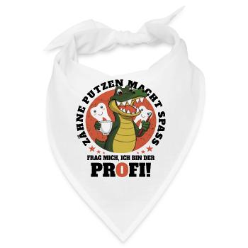 Krokodil Zahn Hygiene - Bandana - Weiß - Vorne