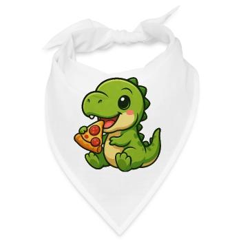 Süßer Dino T-Rex Pizza Pizzaliebhaber Cartoon - Bandana - Weiß - Vorne