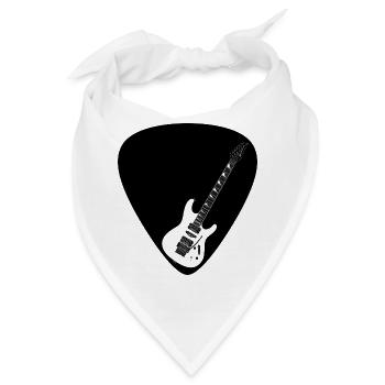 E-Gitarre (Strat-Form) für helle Untergründe - Bandana - Weiß - Vorne