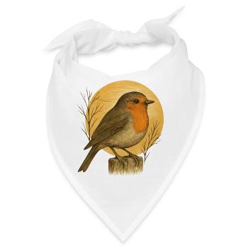 Rotkehlchen - Gartenvögel - Bandana - Weiß - Vorne