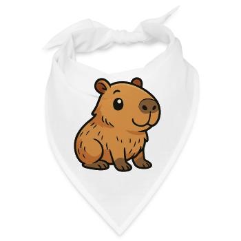 Süßes Cartoon Capybara, süß und chillig - Bandana - Weiß - Vorne