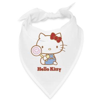 Hello Kitty Mit Einem Lollipop - Bandana - Weiß - Vorne
