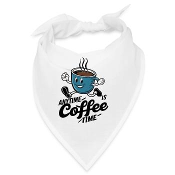 Es ist immer Kaffeezeit für Kaffeeliebhaber # - Bandana - Weiß - Vorne