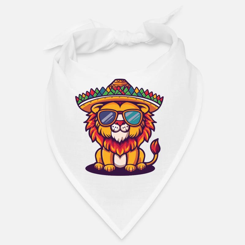 Löwe Comic Lustig Sombrero Bandana