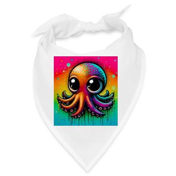 Krake - Bandana - Weiß - Vorne