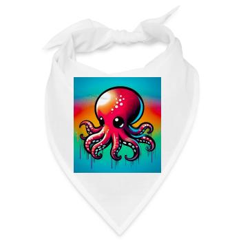 Krake - Bandana - Weiß - Vorne