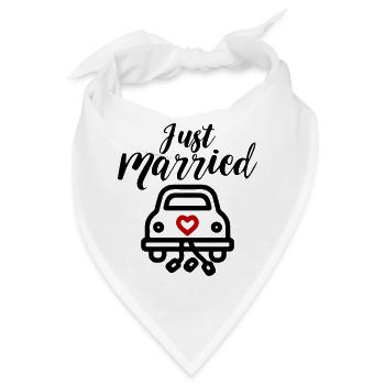 Just Married Hochzeitsauto - Bandana - Weiß - Vorne