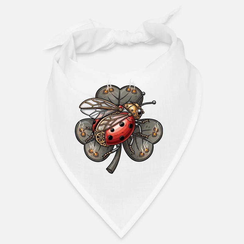 Steampunk ladybug on shamrock Bandana