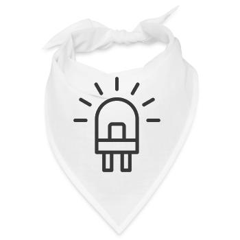 LED-Glühbirnen-Liniensymbol - Bandana - Weiß - Vorne