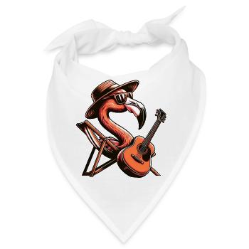 Flamingo Mit Gitarre Sommer Strand Vibes Musiker - Bandana - Weiß - Vorne