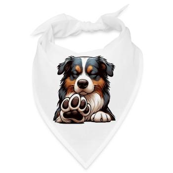 Australian Shepherd Aussie Aussiebesitzer Aussies - Bandana - Weiß - Vorne