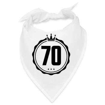 70 Zahl - Bandana - Weiß - Vorne