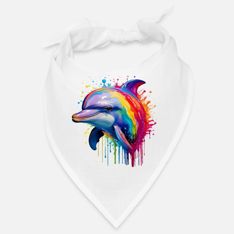 Impression d’art dauphin coloré Bandana