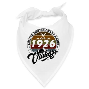 Vintage Design Jahr 1926 Retro - Bandana - Weiß - Vorne