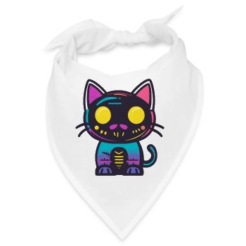 Kater Halloween Katze - Bandana - Weiß - Vorne
