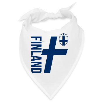 Finnland Strichzeichnungen | Sportlicher Casual-Style - Bandana - Weiß - Vorne