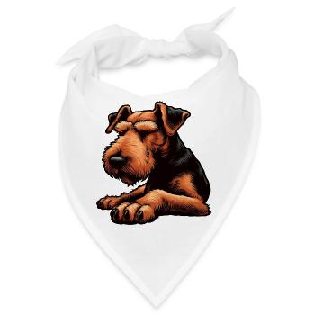 Airedale Terrier Airedales Airedaleliebhaber - Bandana - Weiß - Vorne