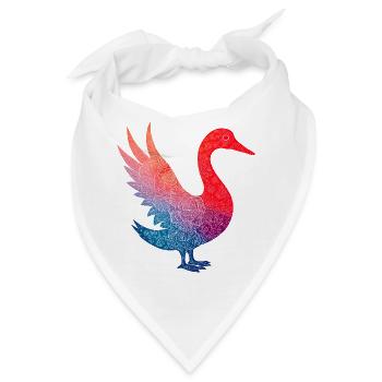 Buntes Flamingo-Blumenmuster - Bandana - Weiß - Vorne