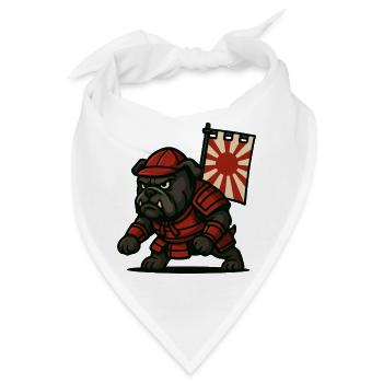 Bulldogge Samurai Rising - Bandana - Weiß - Vorne