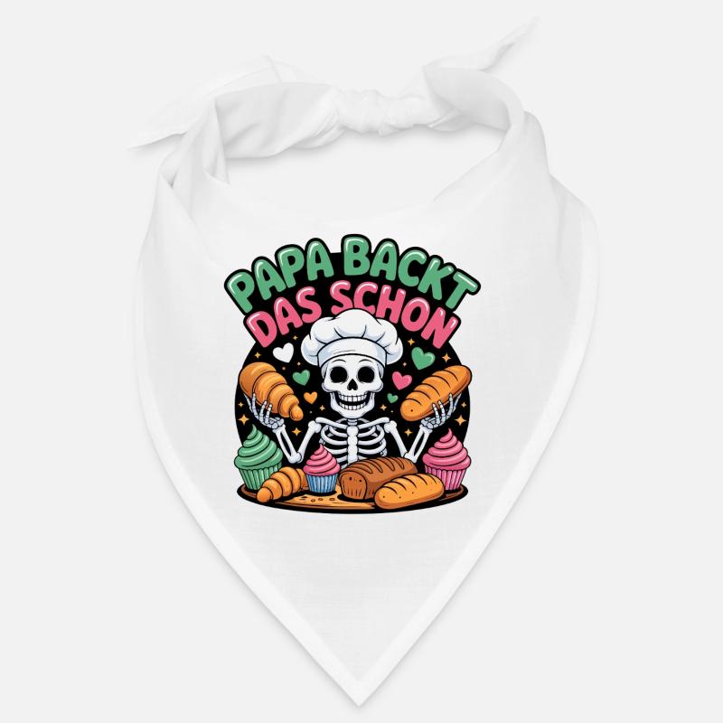 Daddy bakes this nice skeleton chef Bandana