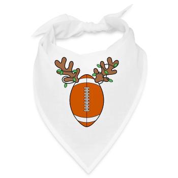Geweih Football Weihnachtsdesign - Bandana - Weiß - Vorne